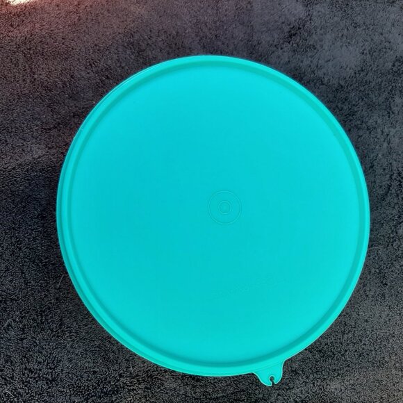 Teal TUPPERWARE 3 Pce Jelly Mold Ice Ring Bowl with Lid Jel-N-Serve - Picture 14 of 16